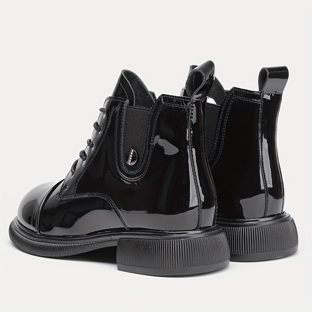 Women's Chunky Heel Lace Up Boots Thermal Sided Boots