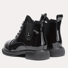 Women's Chunky Heel Lace Up Boots Thermal Sided Boots