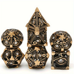 7pcs Hollow Magic Eye Metal Dice Set Role-playing Game Props Christmas