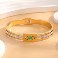 24K Gold Plated Devil's Eye Snap Bracelet 28inch