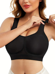 Seamless Full Coverage Bra Wide Strap Wireless Support Women's Lingerie