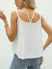 Eyelet Double Spaghetti Strap Cami Top for Summer