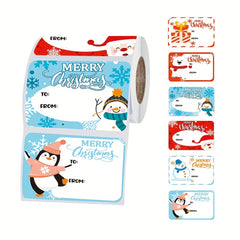 250pcs Christmas Sticker Merry Christmas Labels Roll Self adhesive Sticker Label