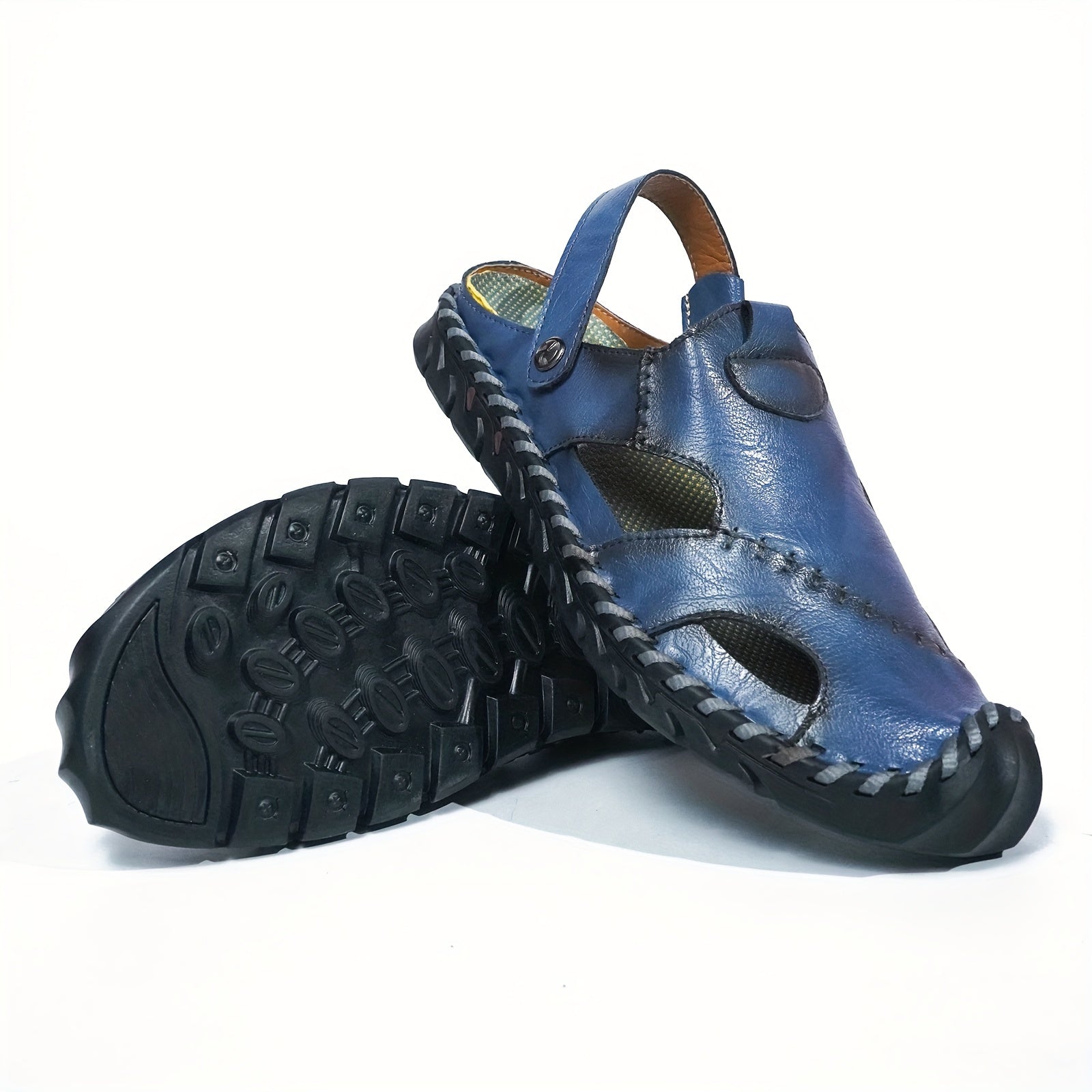 Men Stitched Clogs Anti Skid Slip On Closed Toe Sandals