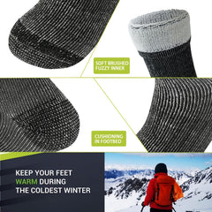 Men's Warm Wool Socks for Outdoor Running, 3 Pairs
