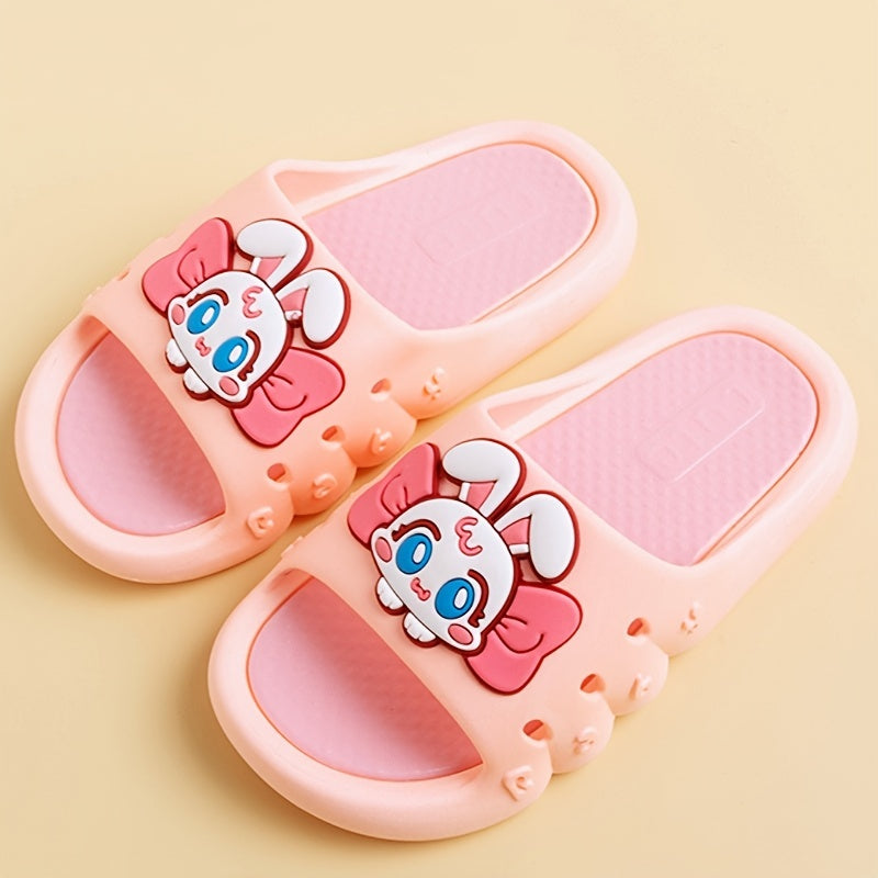 Boys Cartoon Open Toe Slippers, Non Slip Lightweight Indoor Shower Pool Slippers