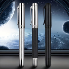 92 Planet Series Rhomboid Engraved Silver Student Fountain Pen