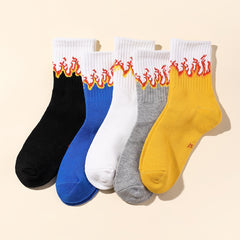 5 Pairs Boys Knit Flame Cotton Socks for Summer and Spring
