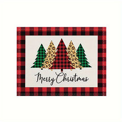 6pcs Christmas Printed Table Mat Home Table Tablecloth