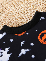Baby Girls Halloween Top Pumpkin Graphic Sweatshirt