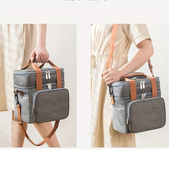 Large Capacity Double Layer Picnic Bag for Outdoor Travel
