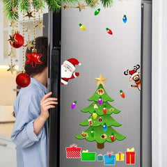 Christmas Tree Decor Stickers Garage Door Holiday Party Magnetic Stickers