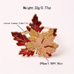 1Pc Maple Leaf Napkin Rings Cast Iron Plants Shaped Napkin Buckles
