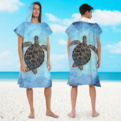 Microfiber Quick Drying Hooded Beach Bathrobe for Adults and Children