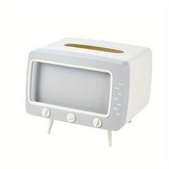 TV Shaped Tissue Storage Box Mobile Phone Holder