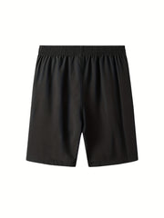 Men's Running Shorts Zipper Pockets Stretch Drawstring Outdoor Gym Shorts