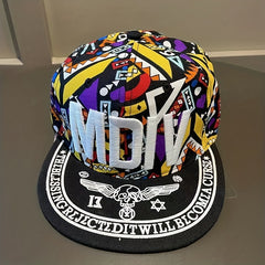 Skull Print Embroidery Baseball Cap Colorful Graffiti Print Sports Hat