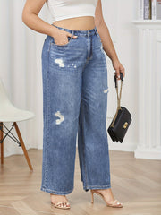 Casual High Rise Wide Leg Jeans