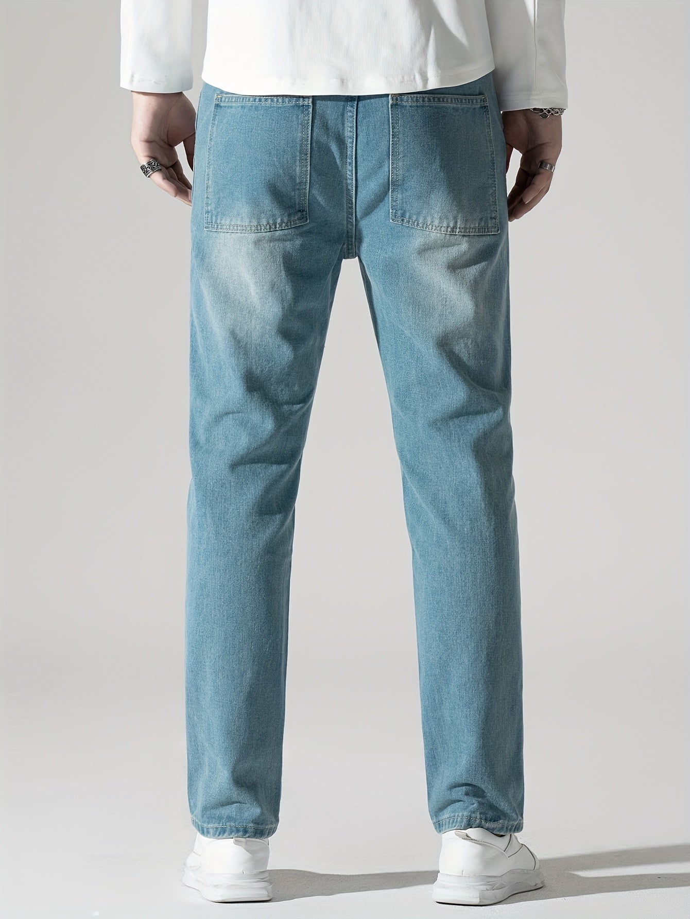 Men's Straight Leg Jeans Casual Street Style Denim Pants