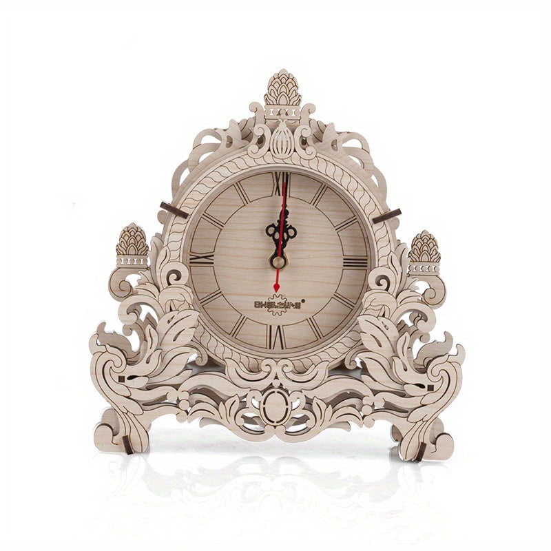Wooden Clock 3D Puzzle Model Handcrafted Puzzle Toy Gift