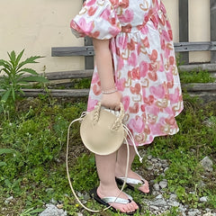 Girls PU Leather Round Crossbody Bag