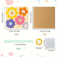 24pcs Paper Sunflowers Bouquet Craft Kit DIY Thanksgiving Craft