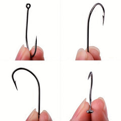 50pcs High Carbon Stainless Steel Fishing Hooks Barbed Carp Hooks