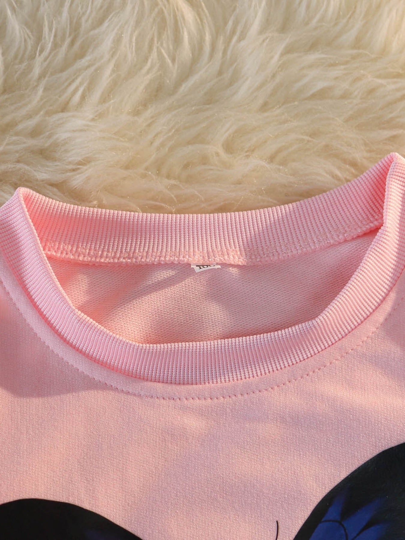 Girls Butterfly Print Pullover Round Neck Long Sleeve Loose Sweatshirt Top