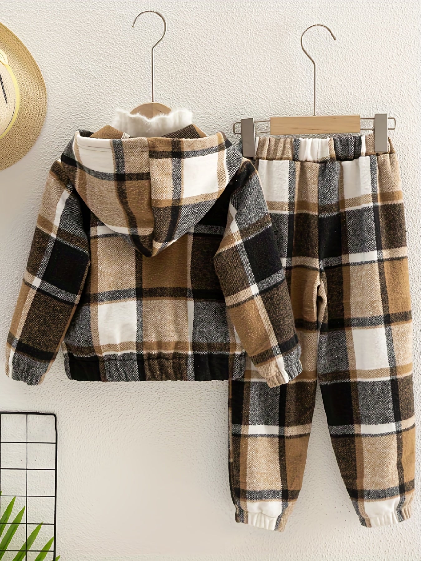 2pcs Little Boy Casual Hooded Sweatshirt & Trousers Set