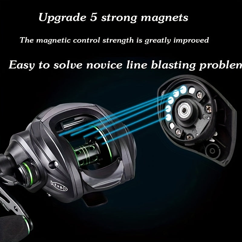 Far Throwing Baitcasting Reel 7:2:1 Metal Fishing Reel w/ 9 Gears