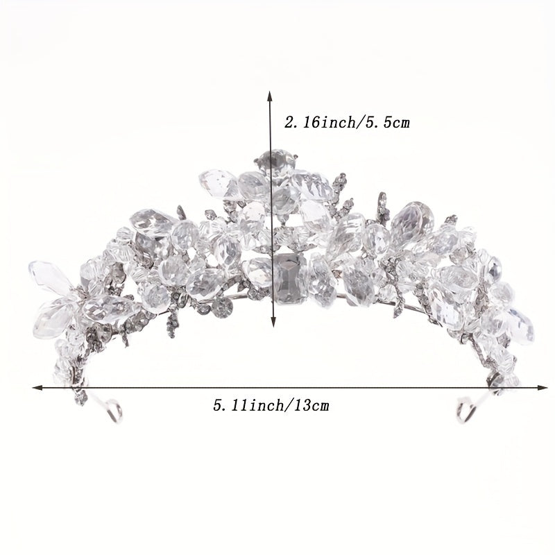 Crystal Crown Headband Earrings Set Wedding Jewelry Bride