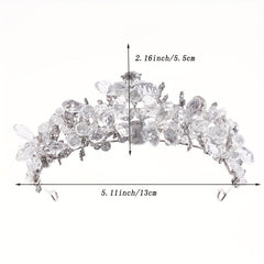 Crystal Crown Headband Earrings Set Wedding Jewelry Bride