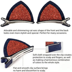 Sequin Kitten Ears Hair Clips for Christmas Parties
