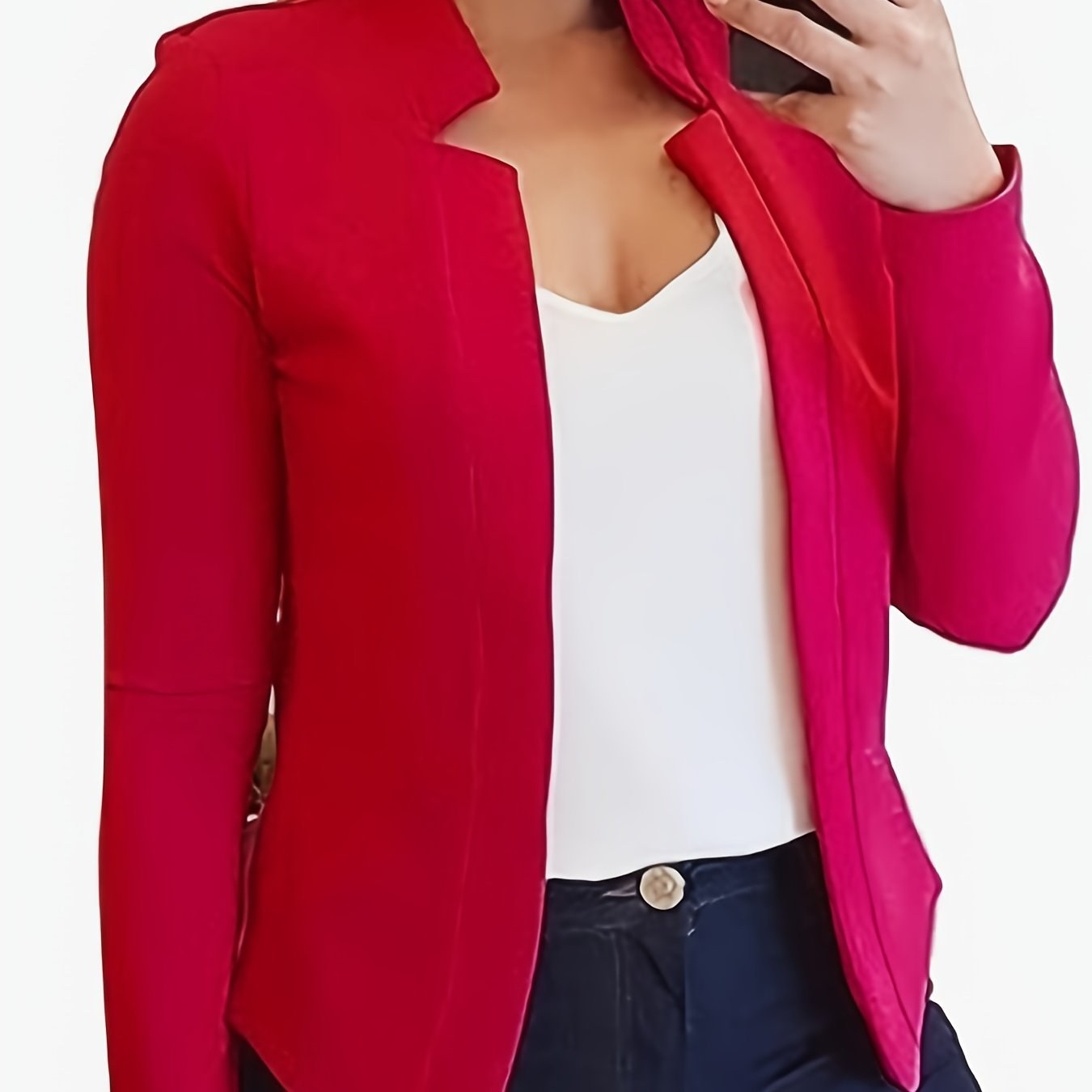 Women's Solid Long Sleeve Slim Fit Blazer