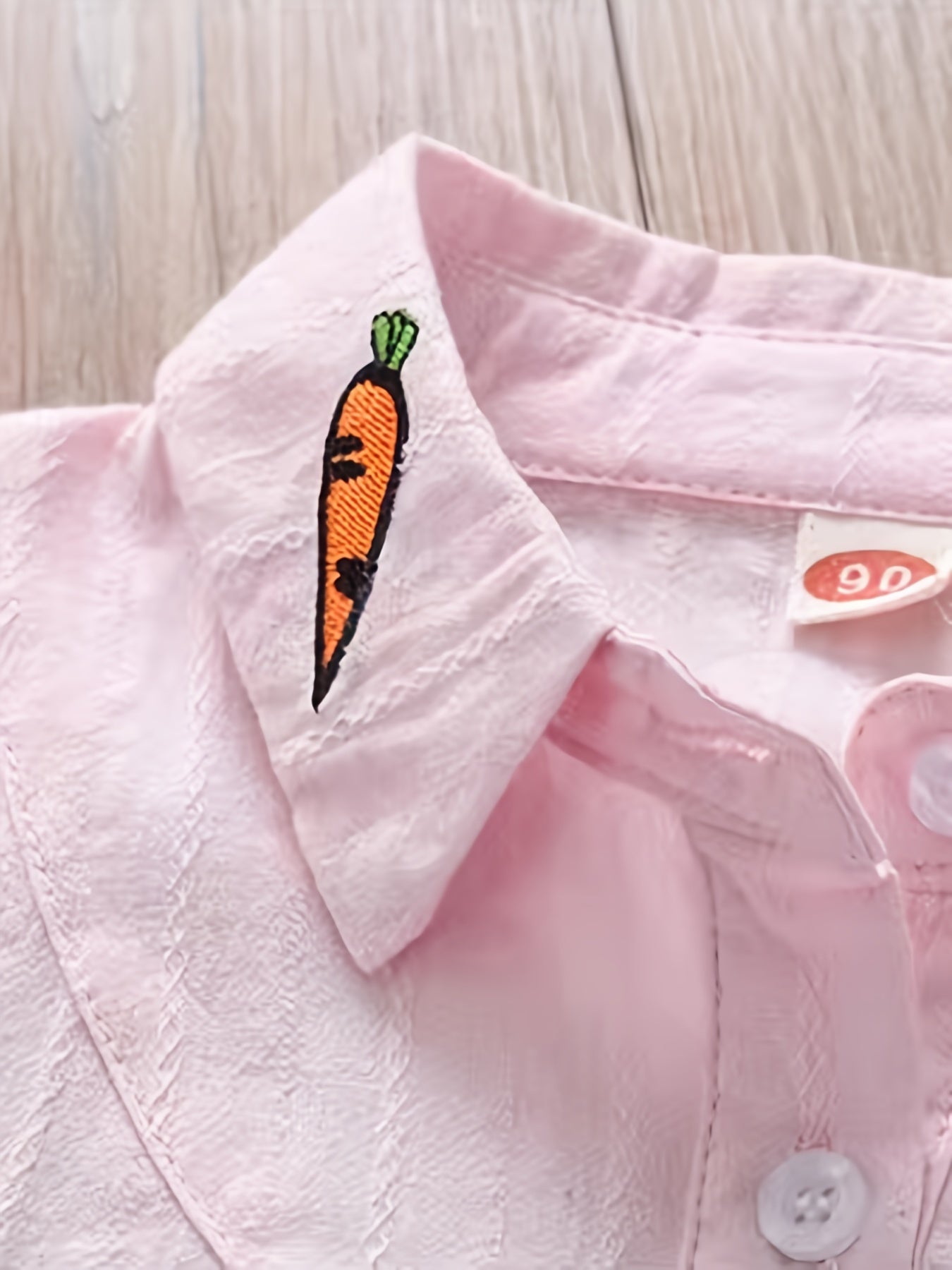 Girls Bunny & Carrot Pattern Shirt Long Sleeve Tops