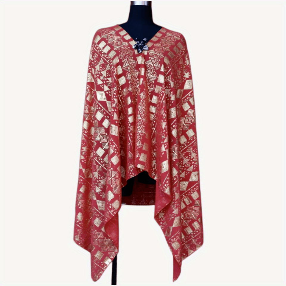 Boho Red Scarf Vintage Shawl Chiffon Wrap