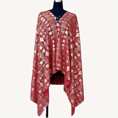 Boho Red Scarf Vintage Shawl Chiffon Wrap