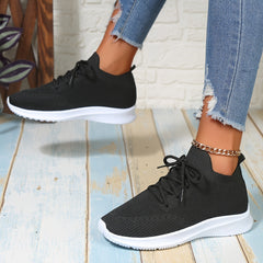 Woven Athletic Running Shoes Lace up Outdoor Casual Sneakers Women's