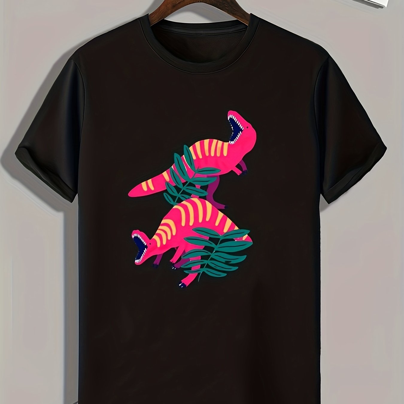 Dinosaurs Print Men's Graphic T shirt Casual Comfy Tees For Summer