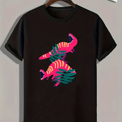 Dinosaurs Print Men's Graphic T shirt Casual Comfy Tees For Summer