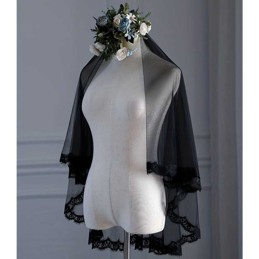 Lace Head Veil Halloween Party Hair Accessories Gothic Style Head Veil