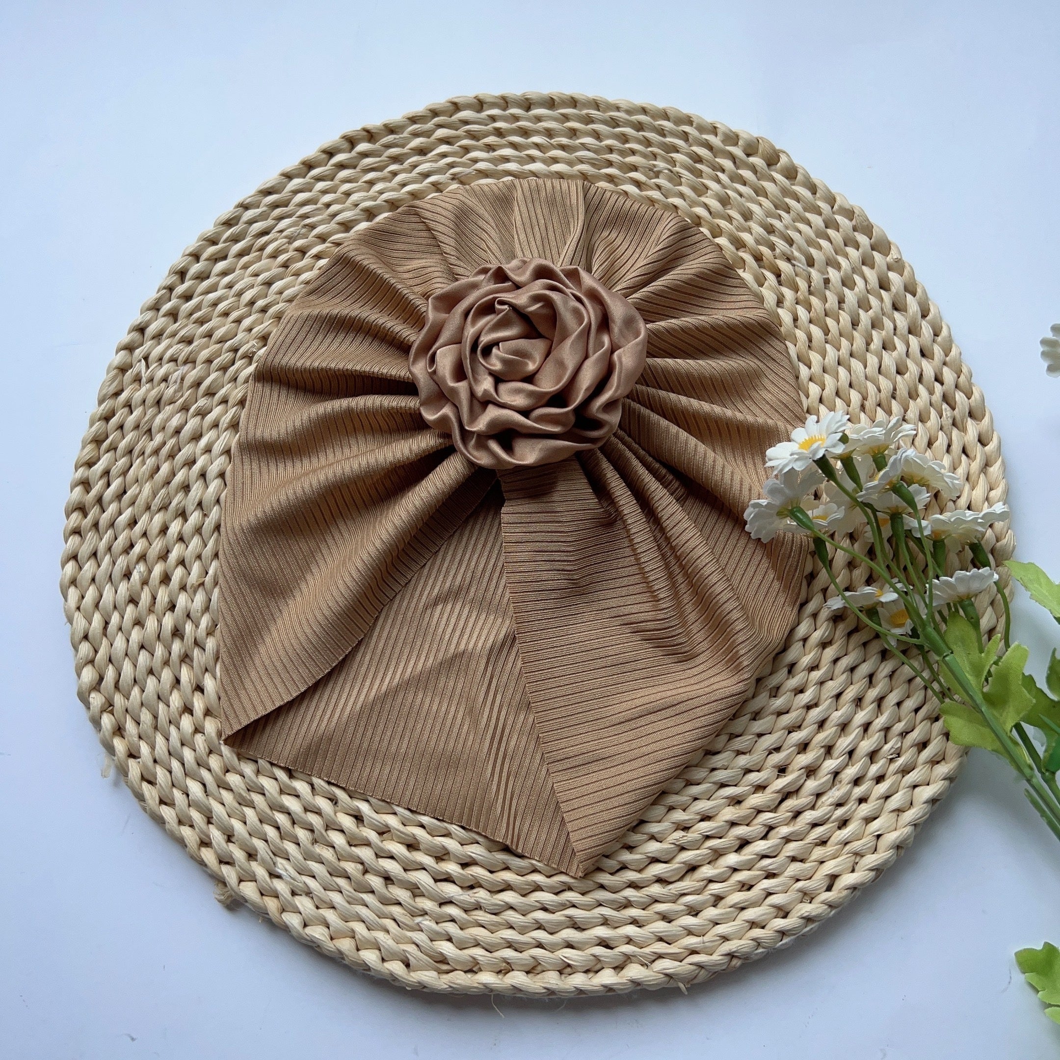 Baby Girls Flowers Decor Cap Soft Hair Wrap Head Accessories