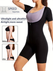 Sporty Shaping Bodysuit Short Sleeve Weight Loss Suit