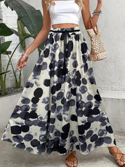 Polka Dot Print Elastic Waist Skirt Casual Skirt Spring Summer