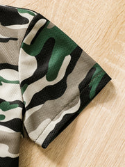 Boys Camo Casual Outfit Shirt & Shorts Set