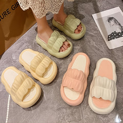 Women's Open Toe Pillow Slippers Soft Sole Non Slip Summer Shoes