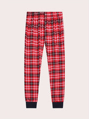 Kid's Vehicle Print Long Sleeve Top & Plaid Pants PJ Set