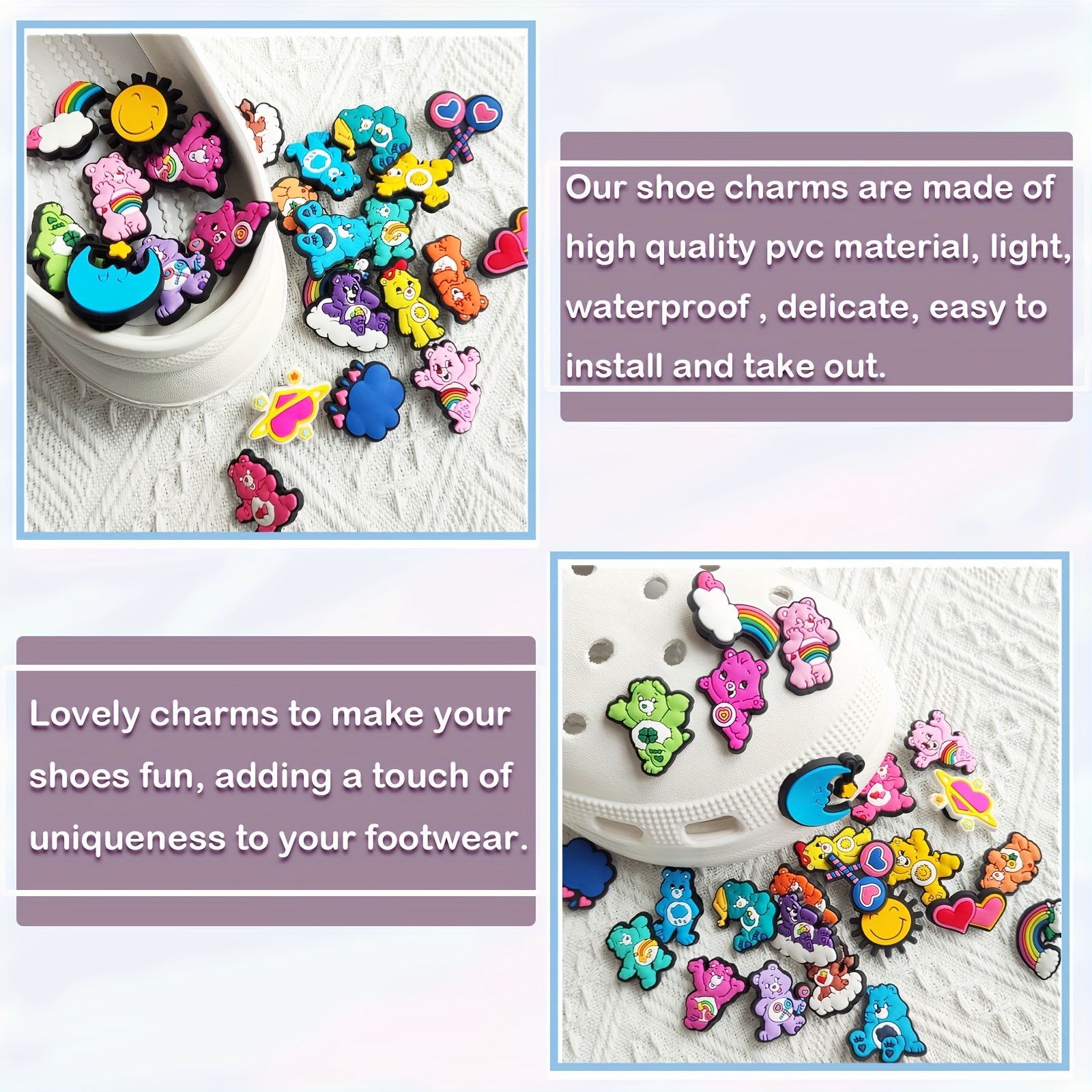 25Pcs Bear Charms for Shoe Decoration