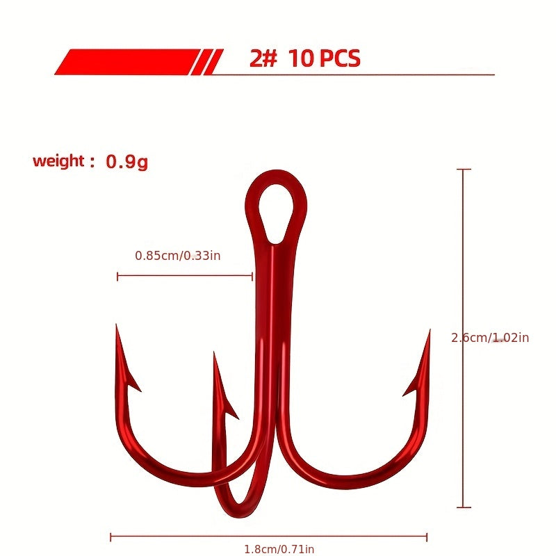 10 Sizes High Carbon Steel Fishing Hooks for Anglers