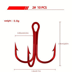 10 Sizes High Carbon Steel Fishing Hooks for Anglers